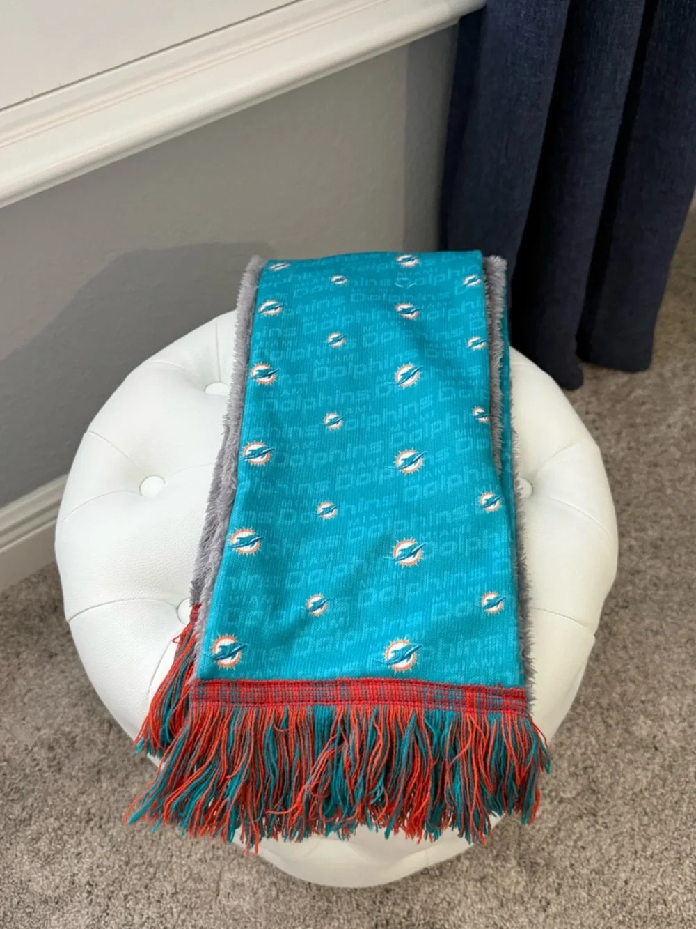 NEW! Miami Dolphins Teal & Orange Logo Scarf